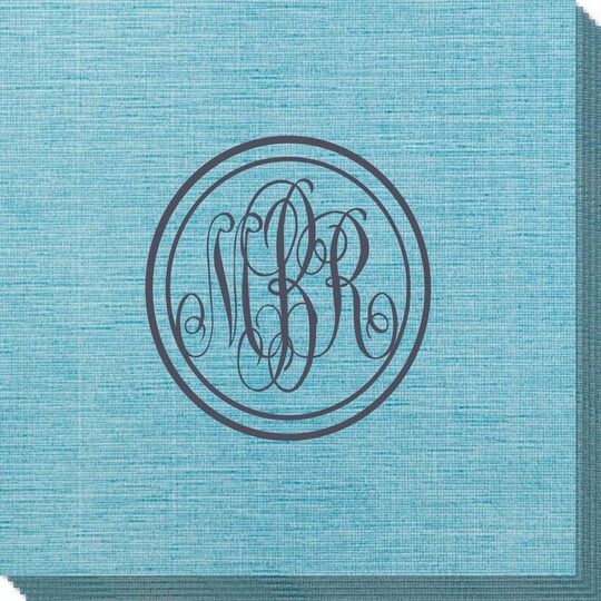 Double Circle Monogram Bamboo Luxe Napkins