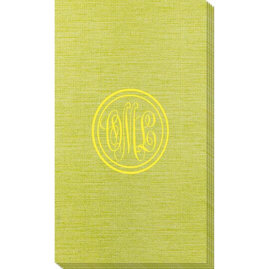 Double Circle Monogram Bamboo Luxe Guest Towels