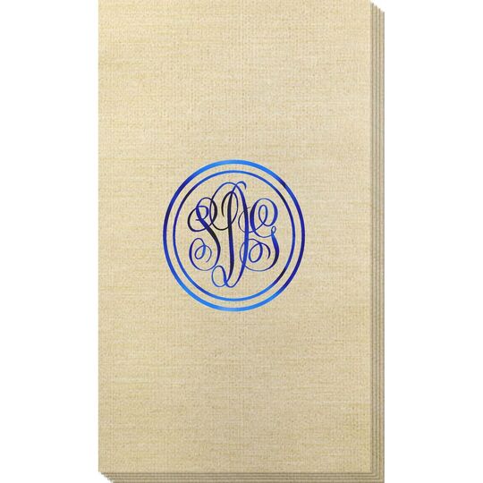 Double Circle Monogram Bamboo Luxe Guest Towels