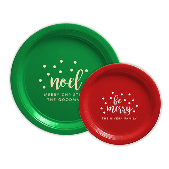 Personalized Confetti Dot Paper Plates