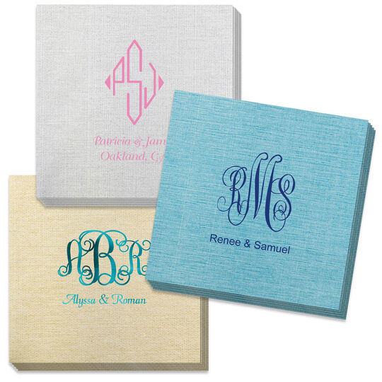 Custom Printed Spun Cloth Napkins With Logo or Wedding Text