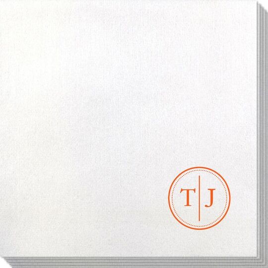 Petite Dotted Circle Duogram Bamboo Luxe Napkins