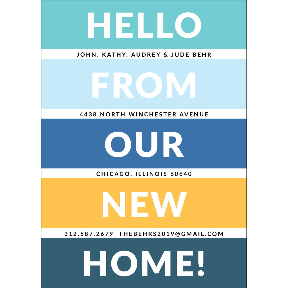 Our New Home Color Palette Moving Announcements