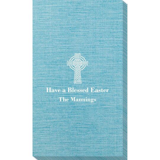 Traditional Celtic Cross Bamboo Luxe Guest Towels