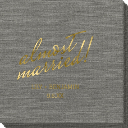 Expressive Script Almost Married Bamboo Luxe Napkins