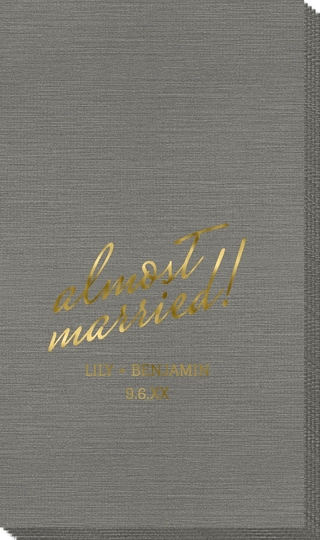 Expressive Script Almost Married Bamboo Luxe Guest Towels