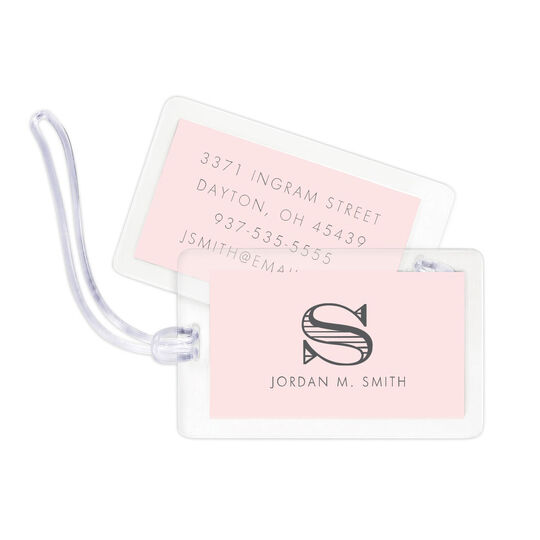Striped Initial Luggage Tags