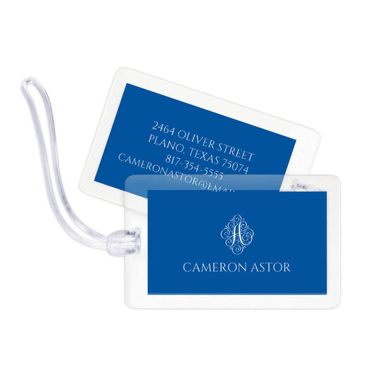 Ornate Initial Luggage Tags