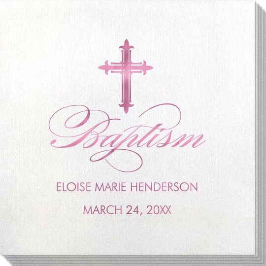 Fleur De Lis Cross Bamboo Luxe Napkins