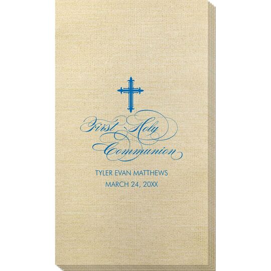 Fleur De Lis Cross Bamboo Luxe Guest Towels