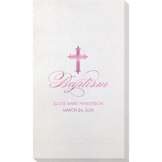 Fleur De Lis Cross Bamboo Luxe Guest Towels