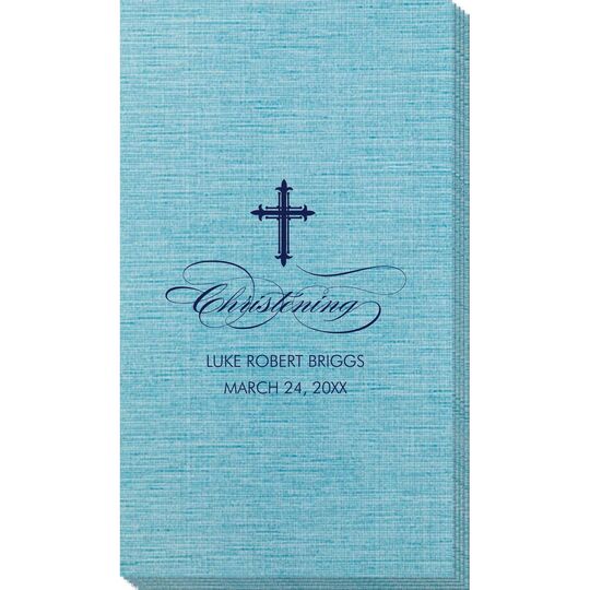 Fleur De Lis Cross Bamboo Luxe Guest Towels