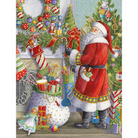 Santa at the Mantle Holiday Cards