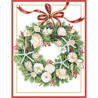 Embossed Shell Wreath Holiday Cards