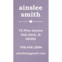 Vertical Single Heart Shimmer Contact Cards