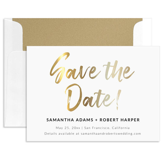 Gold Faux Foil Save the Date Cards