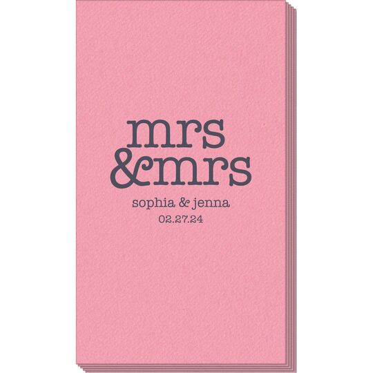 Stacked Happy Mrs & Mrs Linen Like Guest Towels