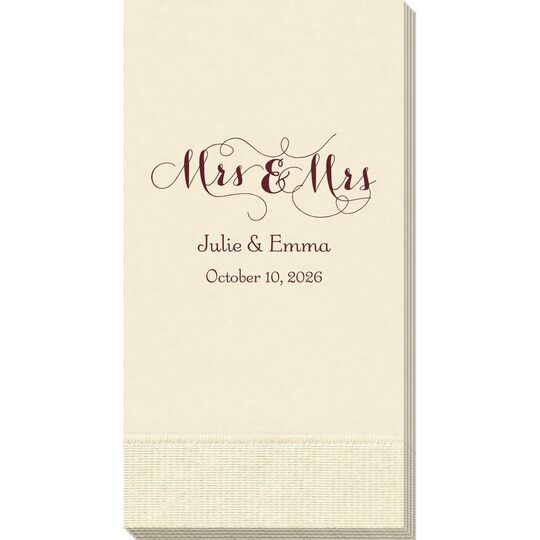 Scroll Mrs & Mrs Guest Towels