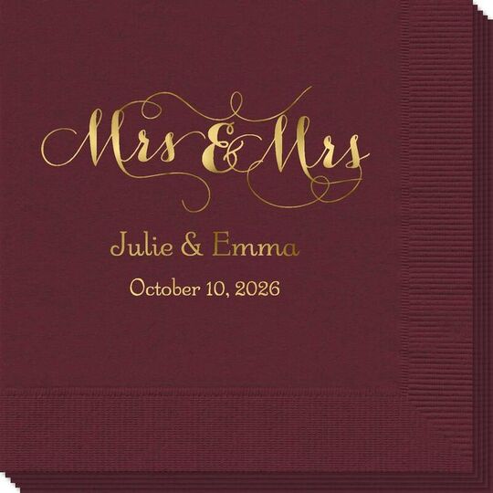 Scroll Mrs & Mrs Napkins