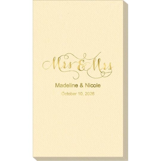Scroll Mrs & Mrs Linen Like Guest Towels