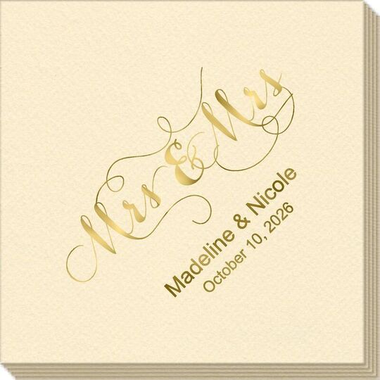 Scroll Mrs & Mrs Linen Like Napkins