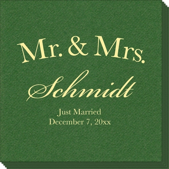 Mr & Mrs Arched Linen Like Napkins