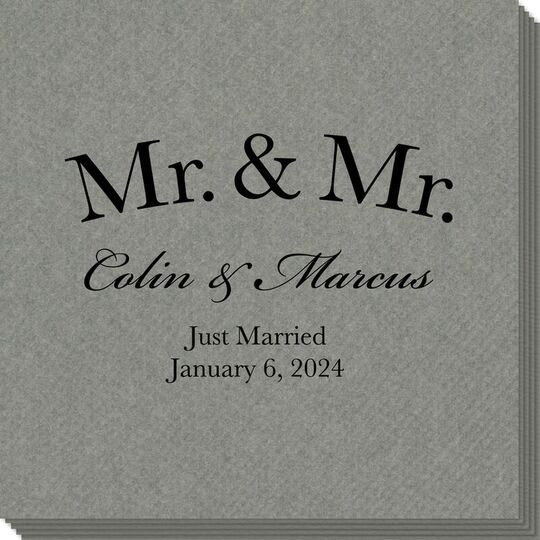 Mr & Mr Arched Linen Like Napkins