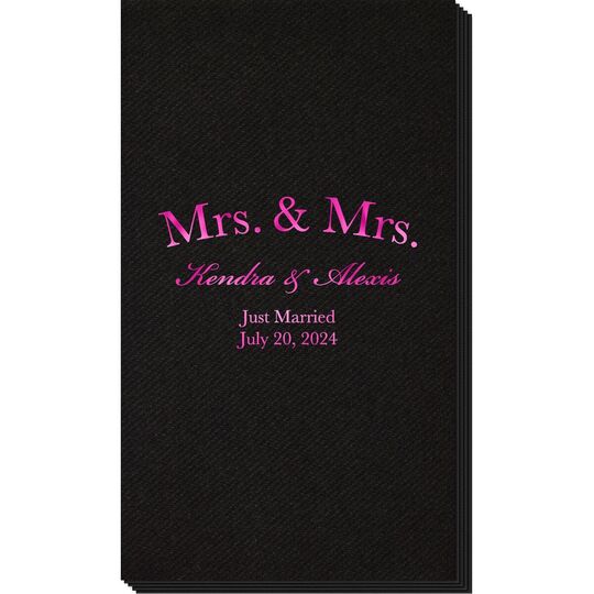 Mrs & Mrs Arched Linen Like Guest Towels