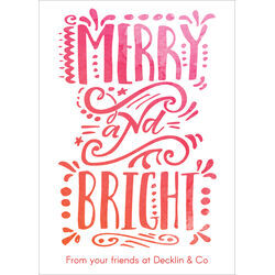 Merry and Bright Ombre Flat Holiday Cards