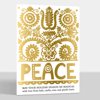 Scandi Foil Peace Flat Holiday Cards