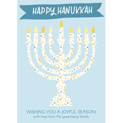 Watercolor Dotted Menorah