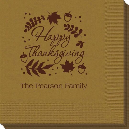 Happy Thanksgiving Autumn Napkins