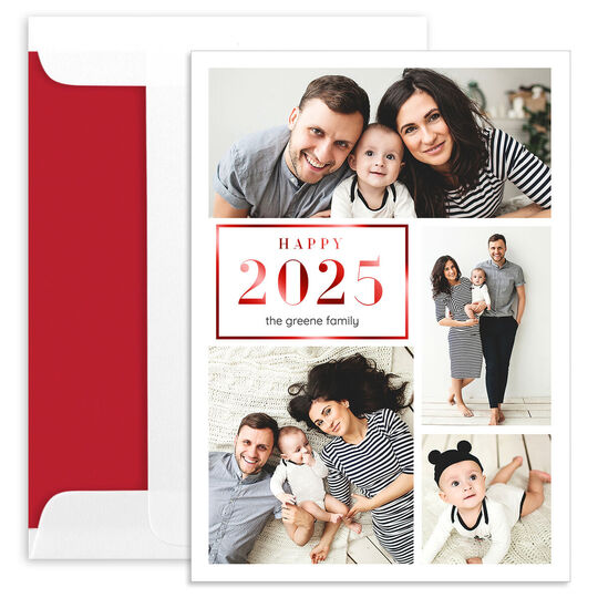 Happy New Year Foil Holiday Photo Cards