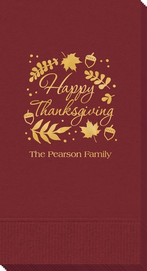 Happy Thanksgiving Autumn Guest Towels