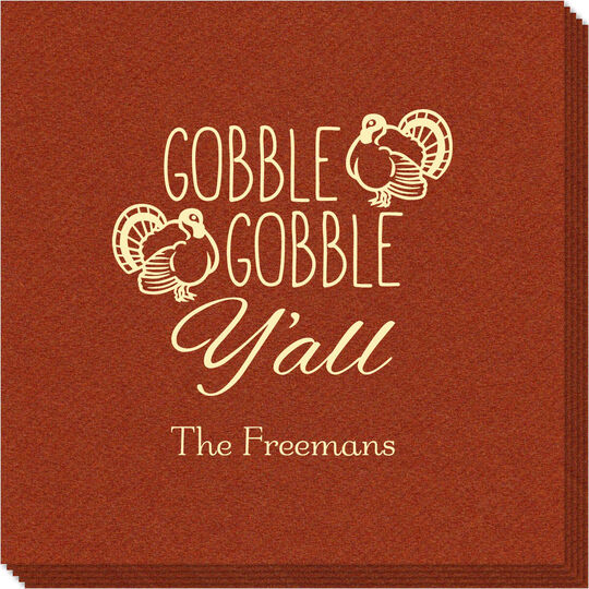 Gobble Gobble Y'all Linen Like Napkins