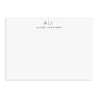 Duo Initials Flat Note Cards
