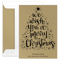 We Wish You A Merry Christmas Flat Shimmer Cards