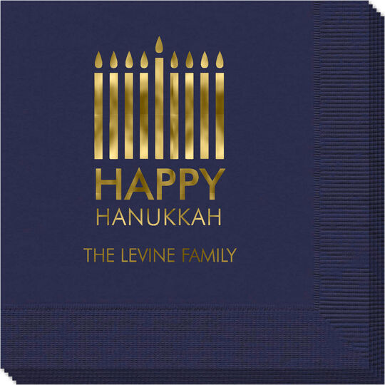 Modern Menorah Hanukkah Napkins