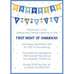 Fun Hanukkah Streamers Invitations