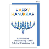 Floral Menorah Flat Gift Enclosures