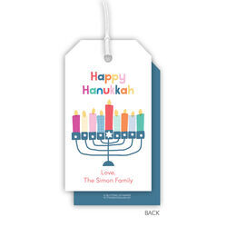 Colorful Hanukkah Hanging Gift Tags