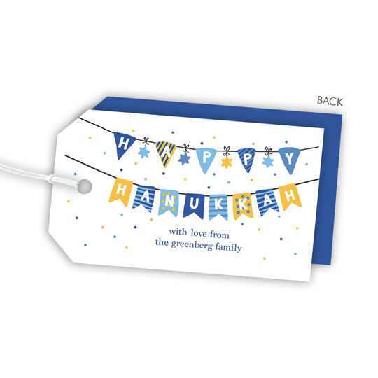 Hanukkah Pennant Hanging Gift Tags