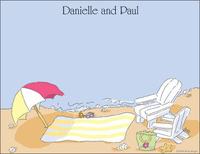 Seaside with Umbrella Flat Note Cards
