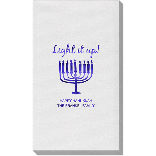 Light It Up Menorah Linen Like Guest Towels