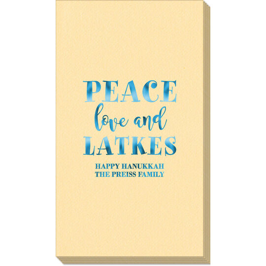 Peace Love And Latkes Linen Like Guest Towels