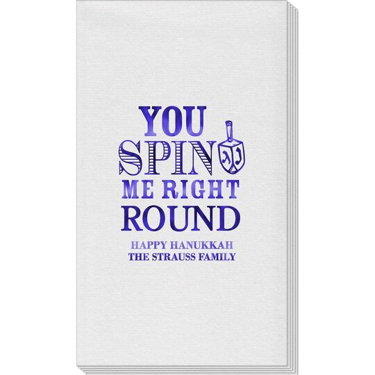 You Spin Me Right Round Linen Like Guest Towels