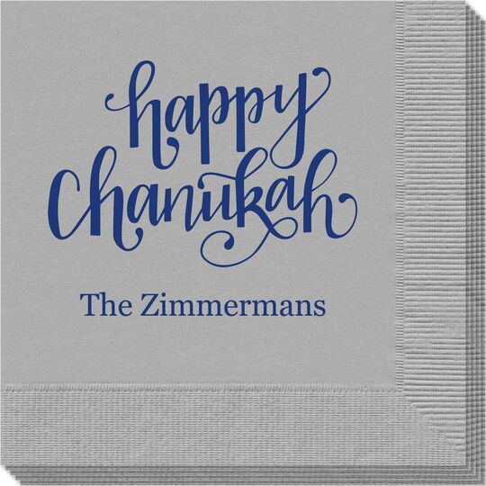 Hand Lettered Happy Chanukah Napkins