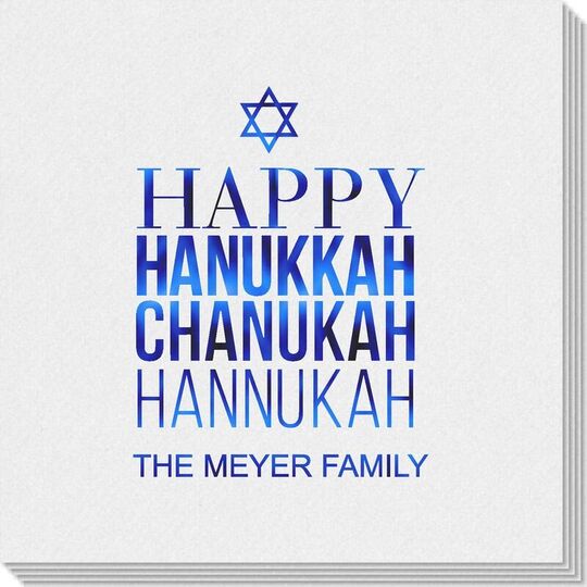 Happy Hanukkah Chanukkah Linen Like Napkins