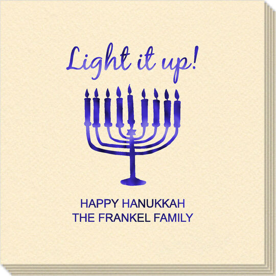 Light It Up Menorah Linen Like Napkins