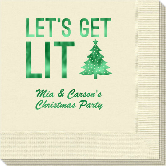 Let's Get Lit Christmas Tree Napkins